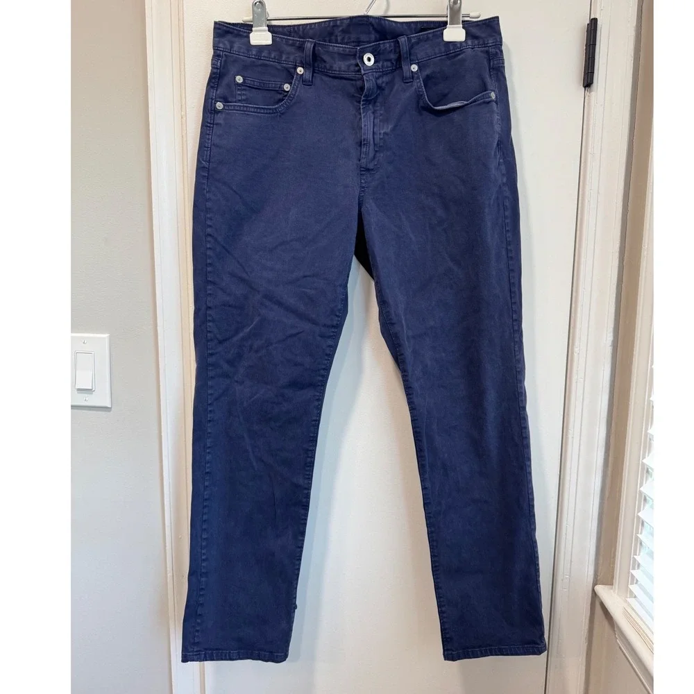Bonobos Mens 5 Pocket Pants Navy Blue Cotton Stretch Straight Leg 32x30
